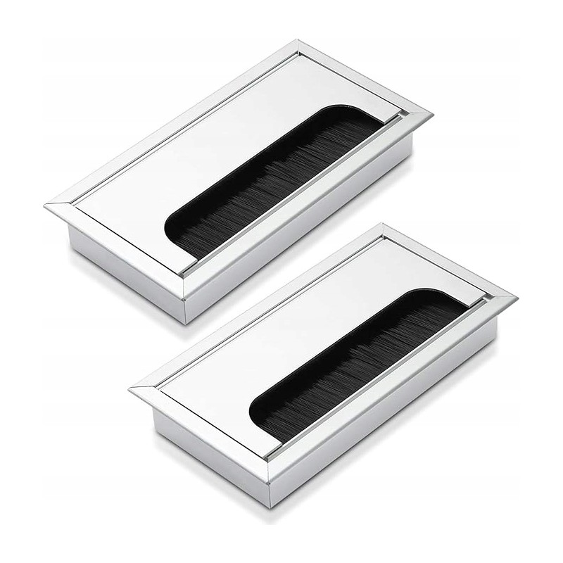 Outlet 2x Przepust Kablowy Bolatus Aluminiowy Biurko 160x80mm Maskownica