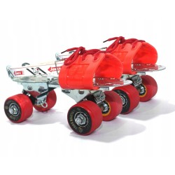 Outlet Jonex Deluxe Wrotki Koła 55mm Regulowane 34-43 Roller Skate czerwone