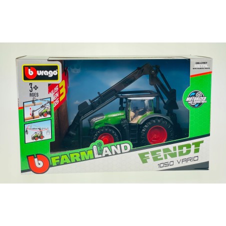 Outlet BBURAGO Traktor rolniczny FENDT 1050 VARIO z kłodami OPIS