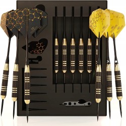 Outlet RZUTKI LOTKI DO DARTA CC-EXQUISITE OSTRE 23g - 6 SZT czarno-złote