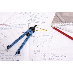 Outlet Cyrkiel Eberhard Faber z szybką regulacją, niebieski neon + 4 ołówki
