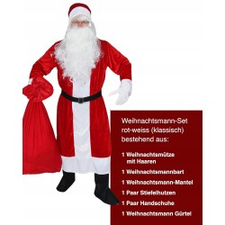 Foxxeo 6-częściowy strój Świętego Mikołaja Premium M-XXXXL