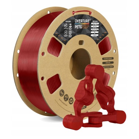 Outlet OVERTURE Filament TPU 1,75 mm 1kg przezroczysty czerwony mocny