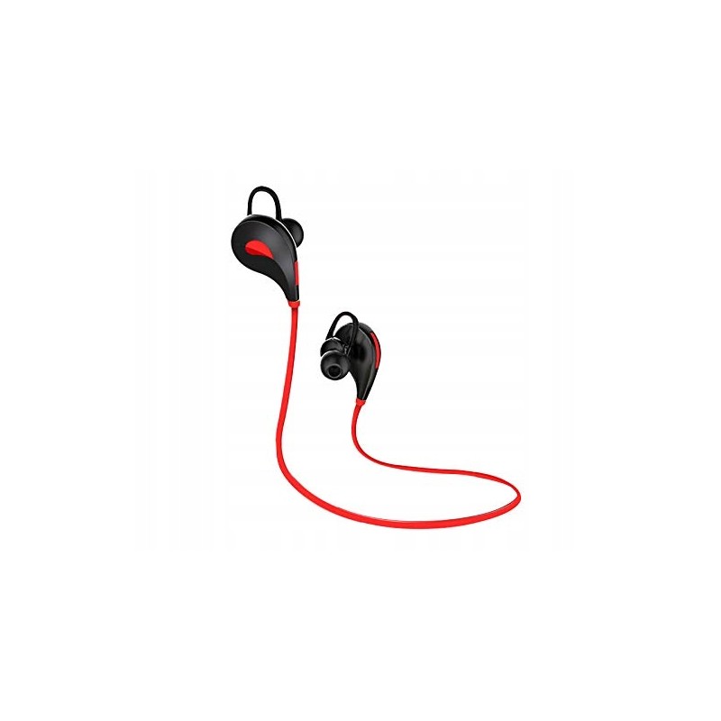 Outlet Bezprzewodowe sportowe słuchawki Bluetooth z przyciskami, czerwone