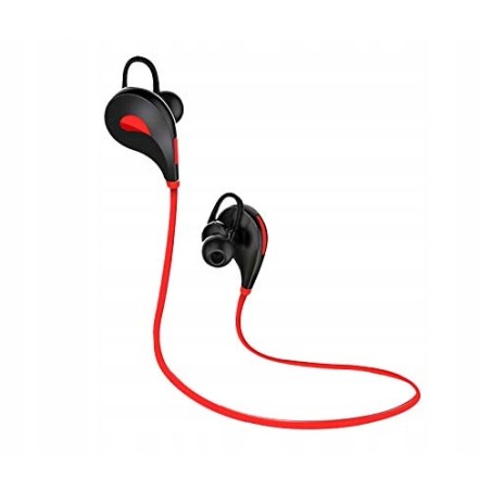 Outlet Bezprzewodowe sportowe słuchawki Bluetooth z przyciskami, czerwone