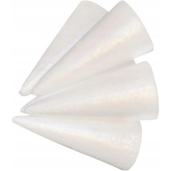 Outlet 10 sztuk białych stożków styropianowych 18,5 cm do rękodzieła DIY