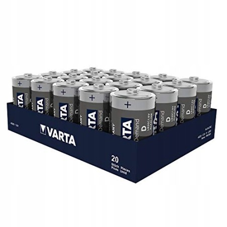 Outlet Bateria alkaliczna Varta Power On Demand D (R20) Zestaw 20 szt.