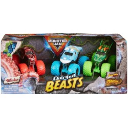 Outlet Monster Jam Beasts zestaw 3 Pojazdów terenowych 1:64 wielokolorowy
