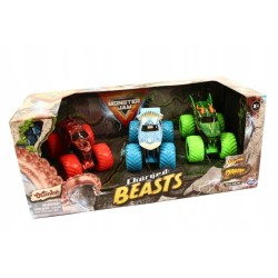 Outlet Monster Jam Beasts zestaw 3 Pojazdów terenowych 1:64 wielokolorowy