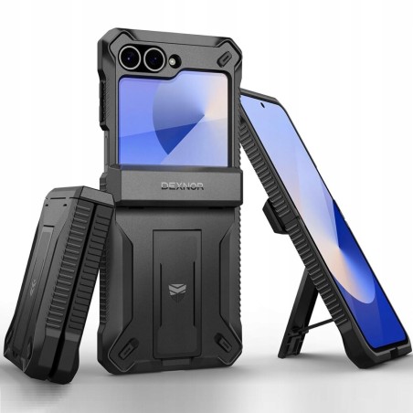 Outlet Dexnor etui pancerne Samsung Galaxy Z Flip 6 podstawka czarne