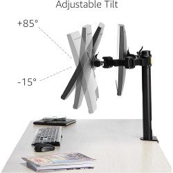 Outlet Podwójny stojak na monitor uniwersalny dla 23-68cm AmazonBasics