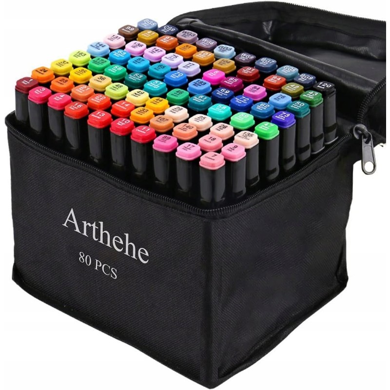 Outlet Promarkery alkoholowe dwie grubości komplet 80 markery mazaki pisaki