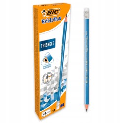 Outlet Zestaw ołówków HB BIC Evolution Triangle z gumką 12 szt. niebieskie