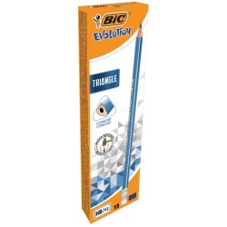 Outlet Zestaw ołówków HB BIC Evolution Triangle z gumką 12 szt. niebieskie