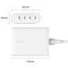 Outlet Ładowarka Belkin Boost 200W GaN 4 porty USB-C 140W + 60W biała