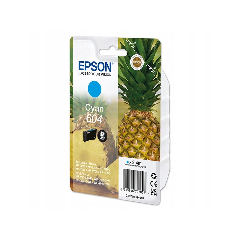 Outlet Tusz Epson 604 C13T10G24010 09Q niebieski CYAN