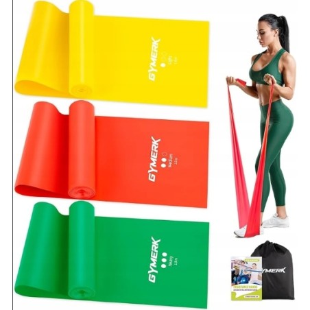 Outlet GYMERK gumy oporowe fitness zestaw i pokrowcem dł. 1.8 m trwałe