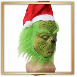 Outlet Kostium męski Grinch 2XXL/3XXL z maską rękawiczkami i akcesoriami