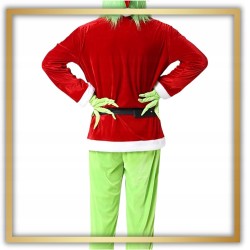 Outlet Kostium męski Grinch 2XXL/3XXL z maską rękawiczkami i akcesoriami
