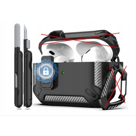 Outlet Etui RFUNGUANGO twarde do AirPods Pro 1/2 z zestawem czyszczącym
