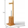Outlet MSV STOJAK BAMBUSOWY NA PAPIER TOALETOWY + SZCZOTKA WC 73CM