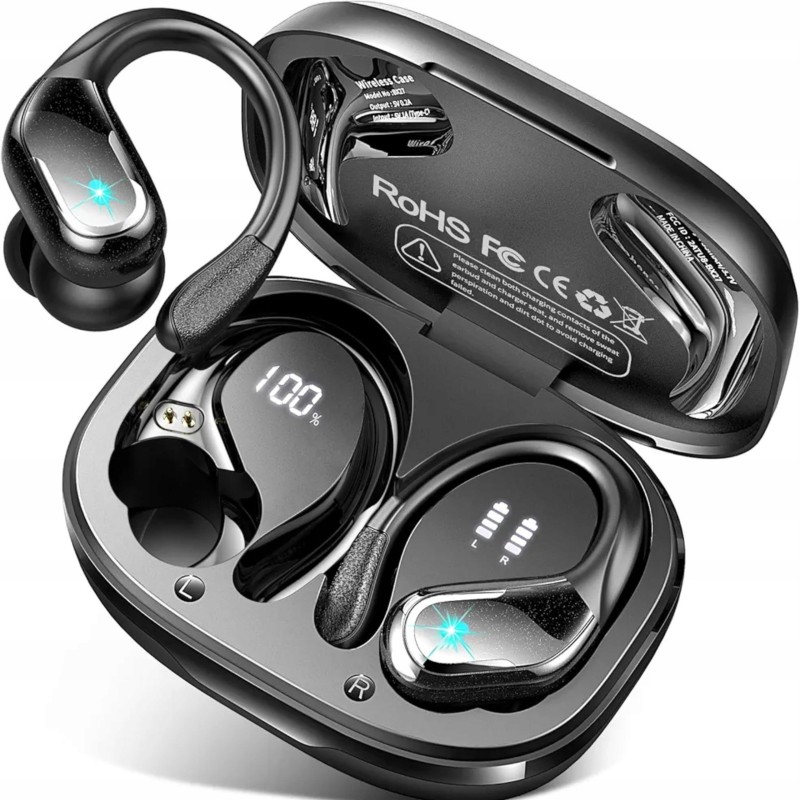 USZKODZONY Słuchawki bezprzewodowe zauszne Elonix Bx27 Bluetooth zasięg 10m
