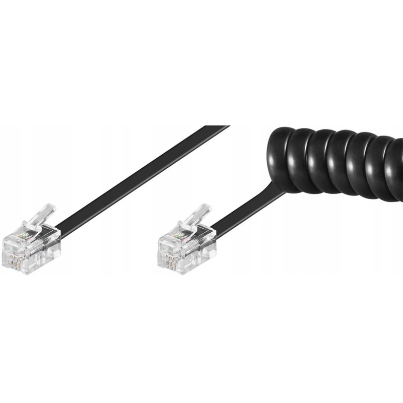 Outlet Kabel spiralny RJ10 do telefonu słuchawki dł. 2 m 4P4C elastyczny