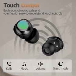 Outlet Słuchawki Bezprzewodowe PWTEK Mini Bluetooth 5.4 47h IPX7 ANC czarne