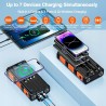Outlet Powerbank solarny 26800mAh z korbą, 7 wejść, wodoodporny na camping