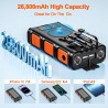 Outlet Powerbank solarny 26800mAh z korbą, 7 wejść, wodoodporny na camping