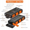 Outlet Powerbank solarny 26800mAh z korbą, 7 wejść, wodoodporny na camping