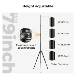 Outlet Statyw Fotograficzny K&F Concept 2m Regulowany Czarny do