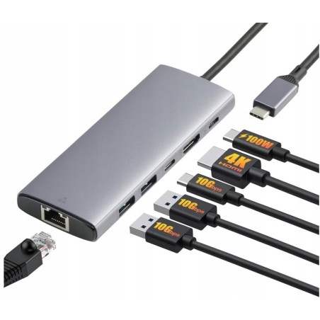 Outlet Amazon Basics adapter USB-C / USB 3.1 6w1 HDMI 4K Ethernet 100W