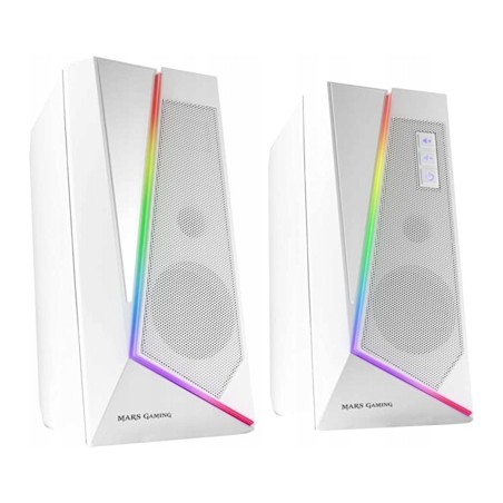 Outlet Zestaw głośników 2.0 Mars Gaming MS7W RGB Bluetooth 5.0+Jack 3.5 20W