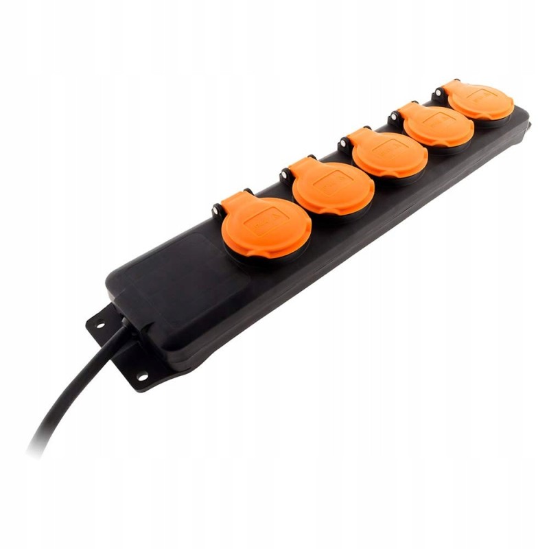 Outlet Listwa 5 Gniazd Wodoodporna 2P+Z 16A IP44 Zenitech z Klapkami