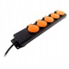 Outlet Listwa 5 Gniazd Wodoodporna 2P+Z 16A IP44 Zenitech z Klapkami