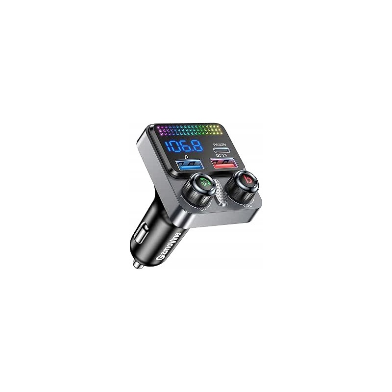 Outlet GizmoVine transmiter FM Bluetooth 5.4 USB-C PD 30 W +18 W QC3.0