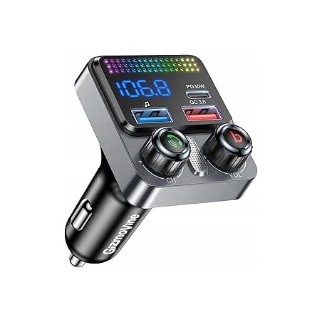 Outlet GizmoVine transmiter FM Bluetooth 5.4 USB-C PD 30 W +18 W QC3.0
