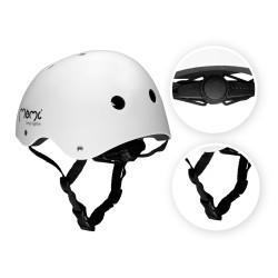 Kask Dziecięcy Rower Hulajnoga MoMi Mimi Biały Matowy 48-55 cm regulowany