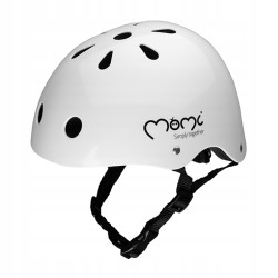 Kask Dziecięcy Rower Hulajnoga MoMi Mimi Biały Matowy 48-55 cm regulowany