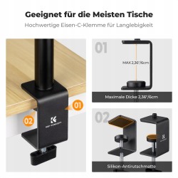 Outlet K&F CONCEPT Uchwyt stołowy do kamery 14-40'' czarny, max 6cm