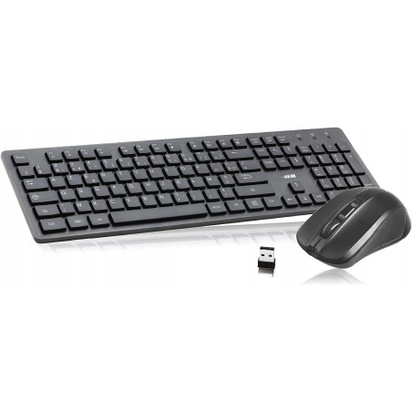 USZKODZONY Zestaw bezprzewodowej myszy i klawiatury AZERTY (FR) APM 100042