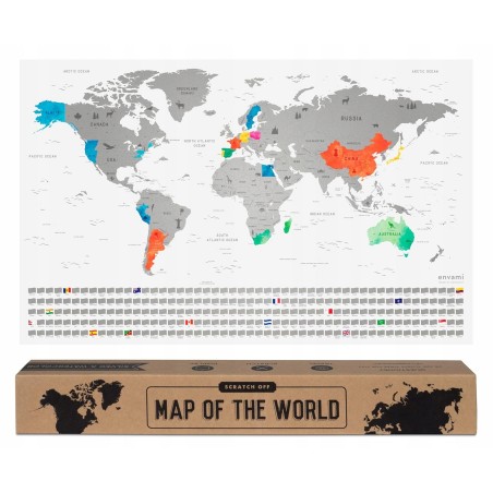 Outlet R3399 Envami Mapa świata zdrapka 68x43cm dekoracja po angielsku