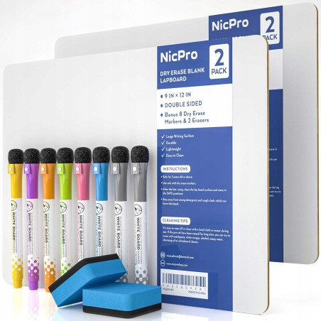 Outlet Nicpro 2 sztuki dwustronna mini tablica suchościeralna 22x30 cm