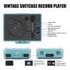 Outlet Gramofon Mersoco Retro Bluetooth z głośnikami RCA walizka Niebieski