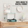 Outlet Gramofon Mersoco Retro Bluetooth z głośnikami RCA walizka Niebieski
