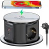 Outlet HANNELORE Wsuwana listwa elektryczna Blatowa 3x gniazdka 3680W USB
