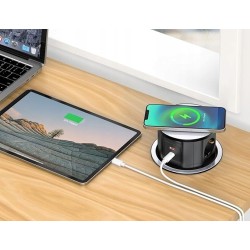 Outlet HANNELORE Wsuwana listwa elektryczna Blatowa 3x gniazdka 3680W USB