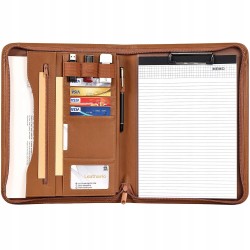 Outlet Leathario organizer format A4 padfolio teczka 32,7×25,7×2 cm brązowa