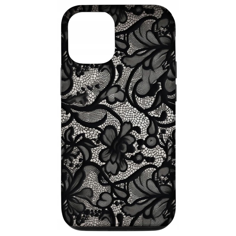 Outlet Etui iPhone 12/12 Pro Koronka Retro Czarny